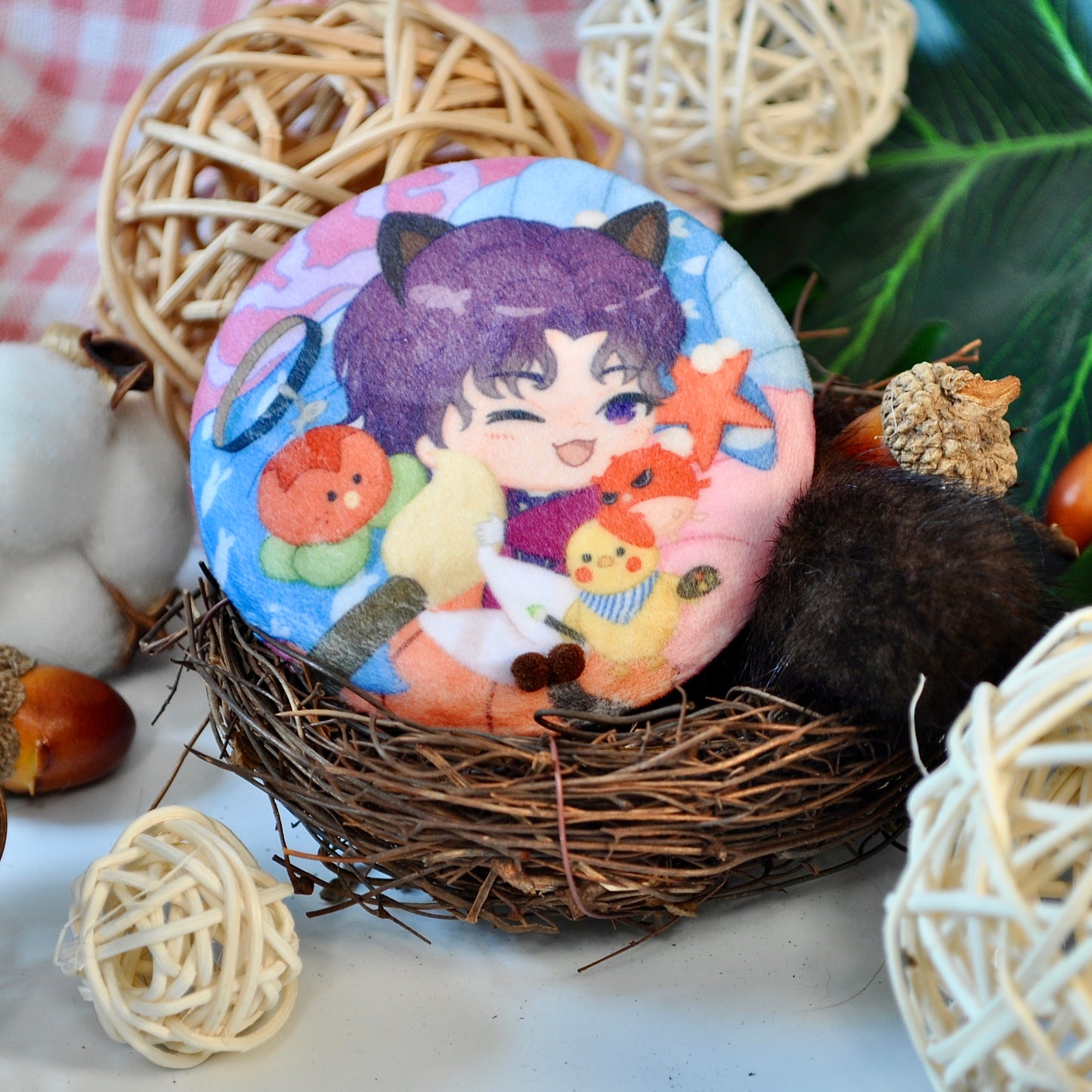 Cat Fluffy Badge - Love and Deepspace - NightCloud